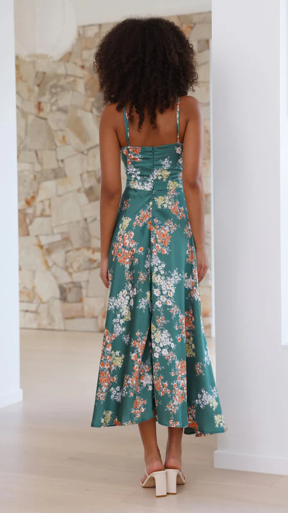 Green Floral Dreamers Midi Dress