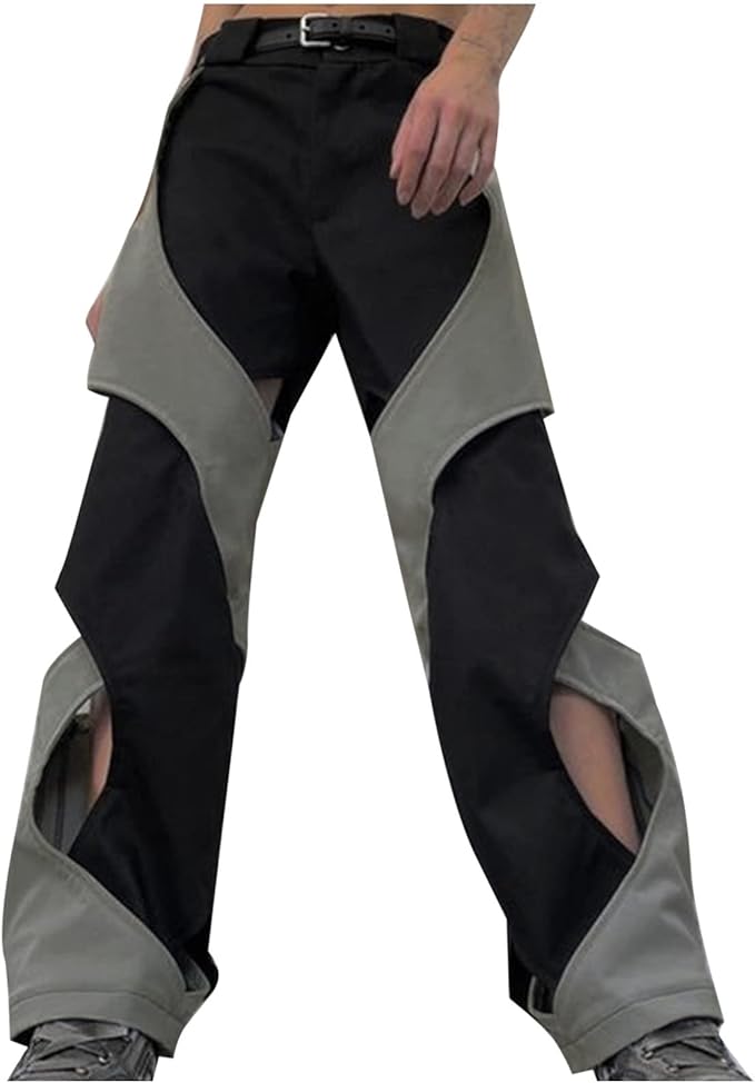 Cut Out Patchwork Pants