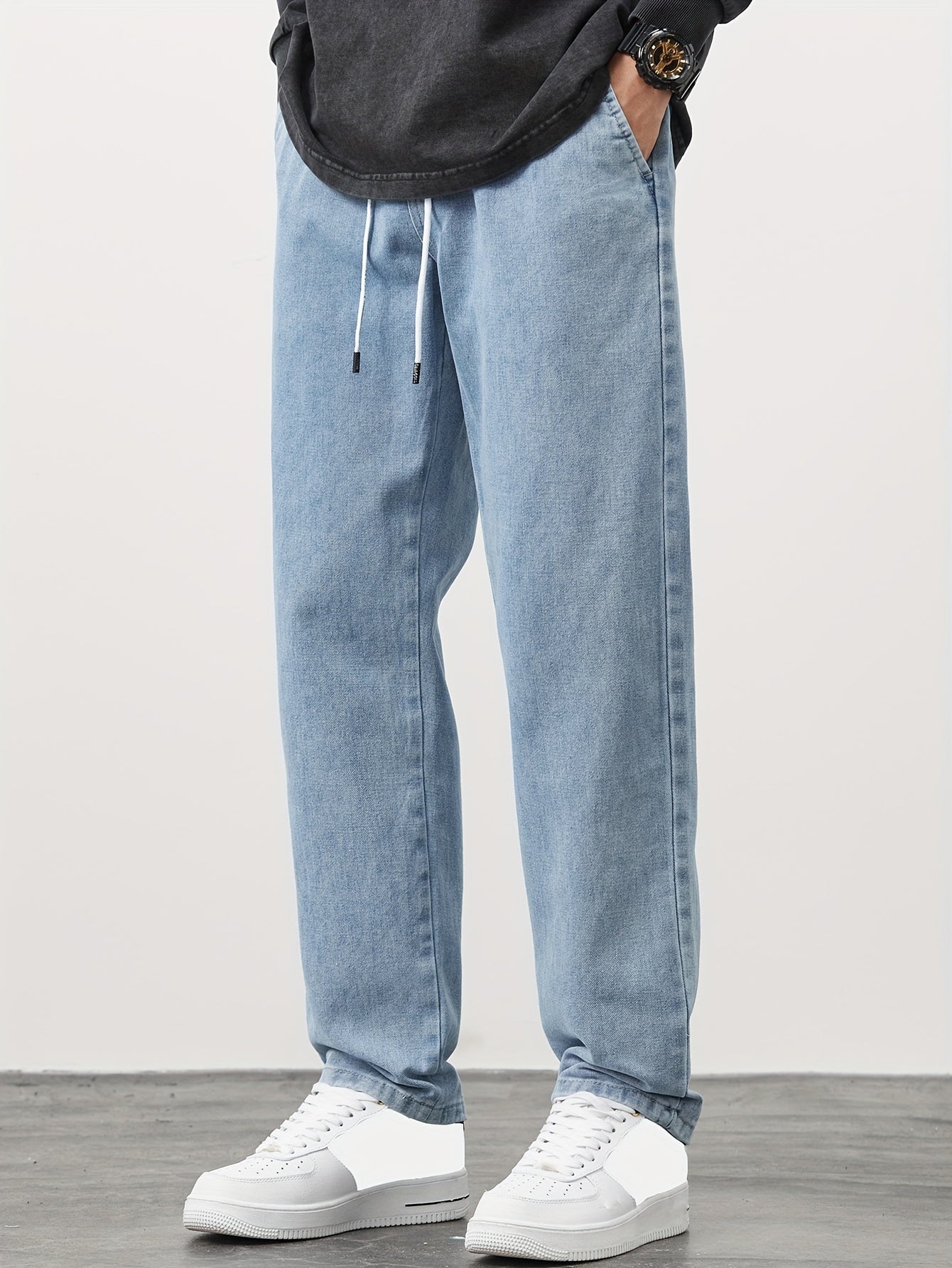 Maverick - Solid Washed Denim Pants