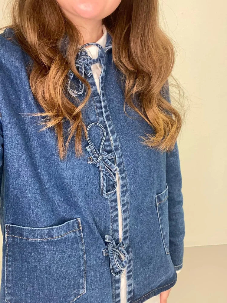 Denim Lace-Up Shirt