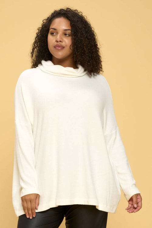 Ivory Long Sleeve Open Back Pullover Top